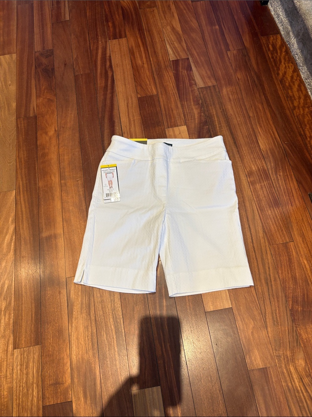 Hilary Radley White Pull-On Bermuda Shorts